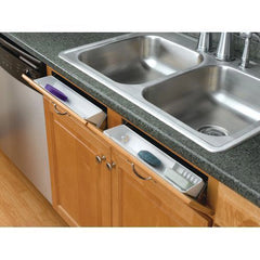 Tip-Out Tray LD Deluxe w/ 2 Pair of 45 Degree Hinges - 11 in. White