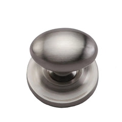 1-1/4''  Egg Cabinet Knob on Rose, Satin Nickel