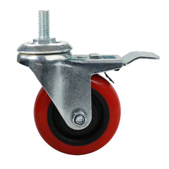 4'' 300-lb. Heavy Duty Stem-Mount Polyurethane Caster, Swivel w/Total Lock Brake