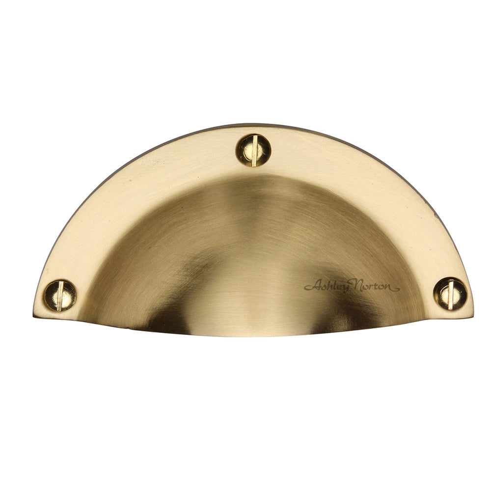 3-3/4''  Front Mounted Cabinet Bin Pull, Satin Brass