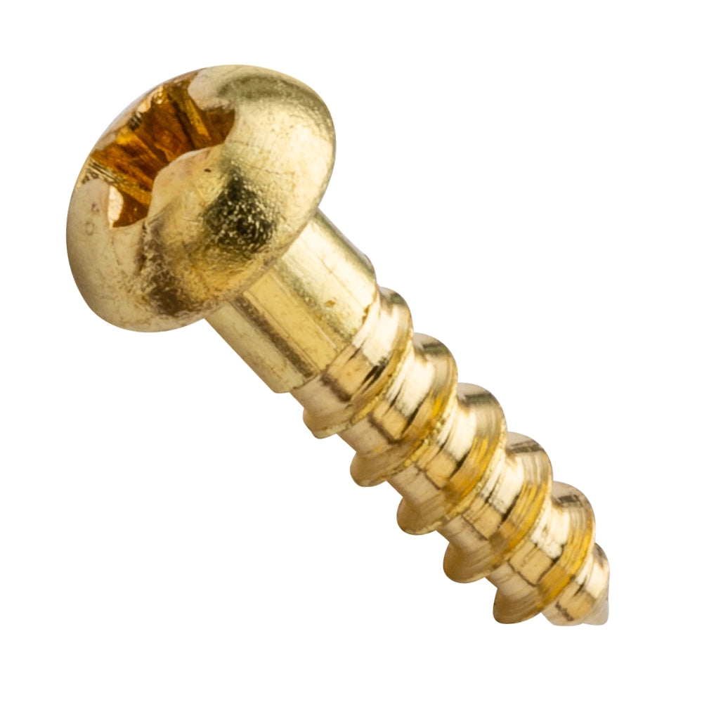 Centerline #5 x 5/8'' Round Head Phillips Wood Screws, Solid Brass, 50-Pack