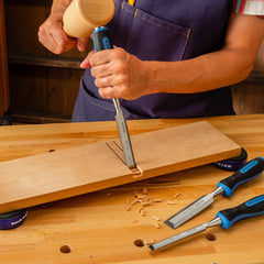 Rockler 5-Piece Through-Tang Chisel Set Plus Honing Guide and Stone