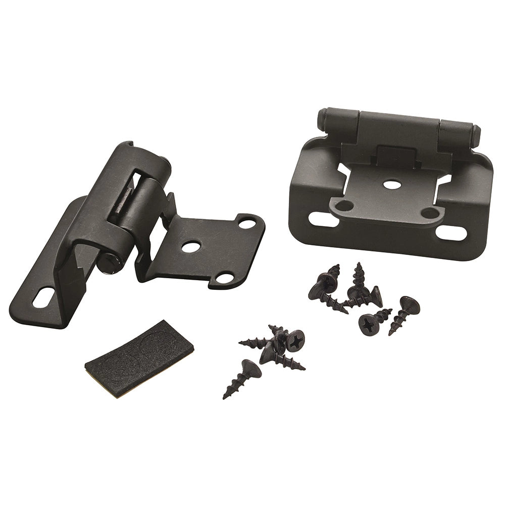 1/2'' Overlay Self-Closing Partial Wrap Cabinet Hinges, Flat Black