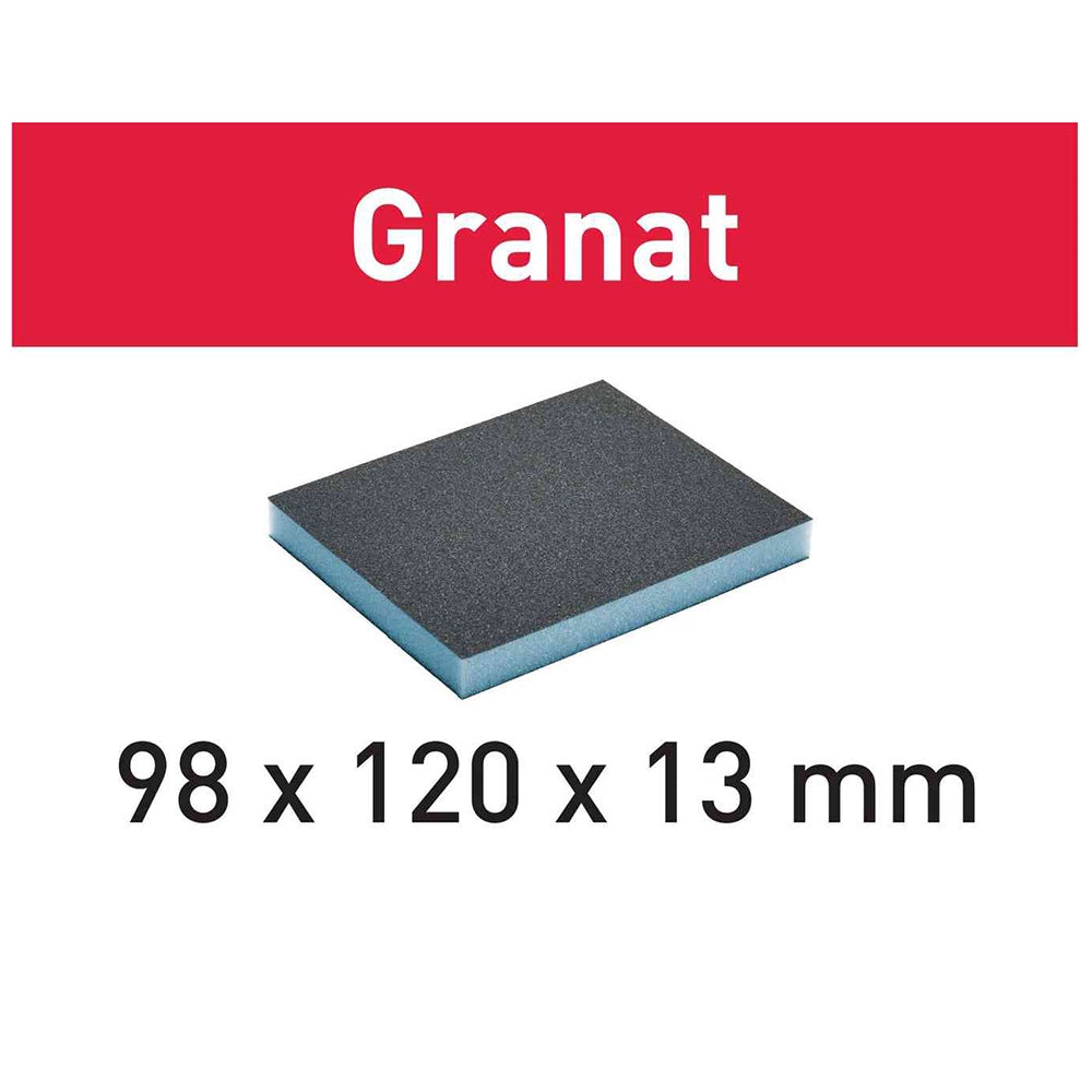 800-Grit Festool Granat Abrasive Sanding Sponges, 3-7/8'' x 4-3/4'' x 1/2'' Thick, 6-Pack (201507)