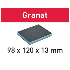 800-Grit Festool Granat Abrasive Sanding Sponges, 3-7/8'' x 4-3/4'' x 1/2'' Thick, 6-Pack (201507)