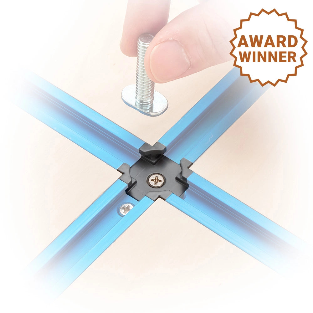 Rockler T-Track Drop-In 4-Way Intersections, 4-Pack