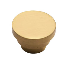 1-1/2''  Round Step Cabinet Knob, Satin Brass