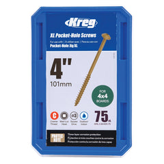 Kreg 4'' XL Pocket-Hole Screws, 30-Pack