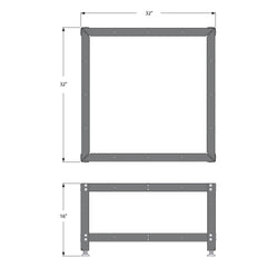 Rockler Rock-Steady Low-Height Assembly Table Kit, 32''W x 32''W x 16''H