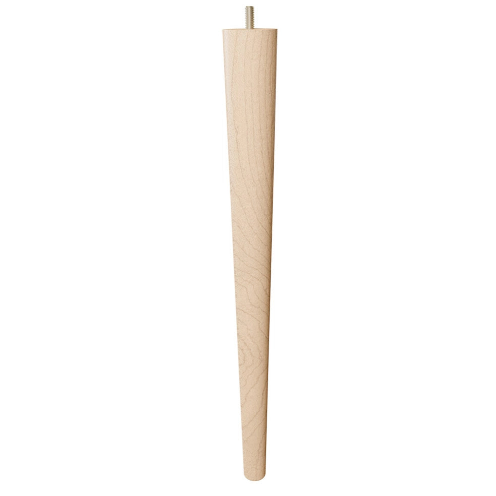 18'' Tapered Turned Leg with Semi-Gloss Finish, Hard Maple