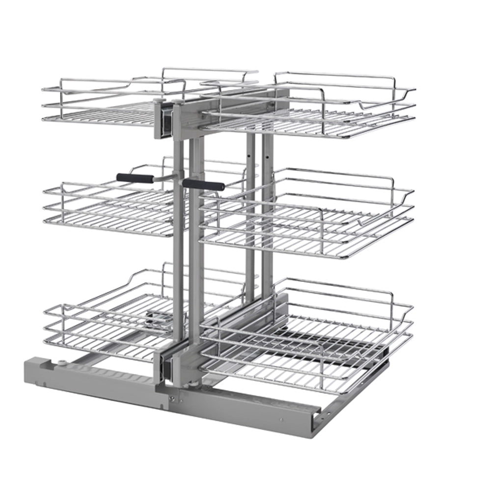 Pullout Soft-Close Wire Pull-Slide-Pull Blind Corner Accessories - 3-Tier - 15 in.