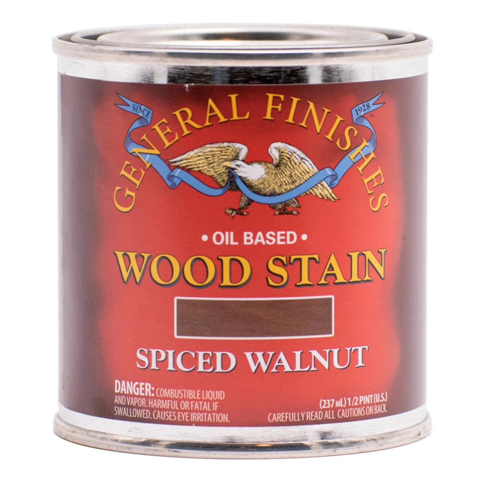General Finishes Oil Based Wood Stain, Spiced Walnut, 1/2 Pint