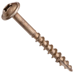 Centerline #8 x 1-1/4'' Washer Head Square X Fluted-Tip Wood Screws, Lube Finished, 100-Pack
