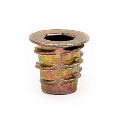 Threaded Insert for Soft Wood - Flanged - 10-32 x 13mm