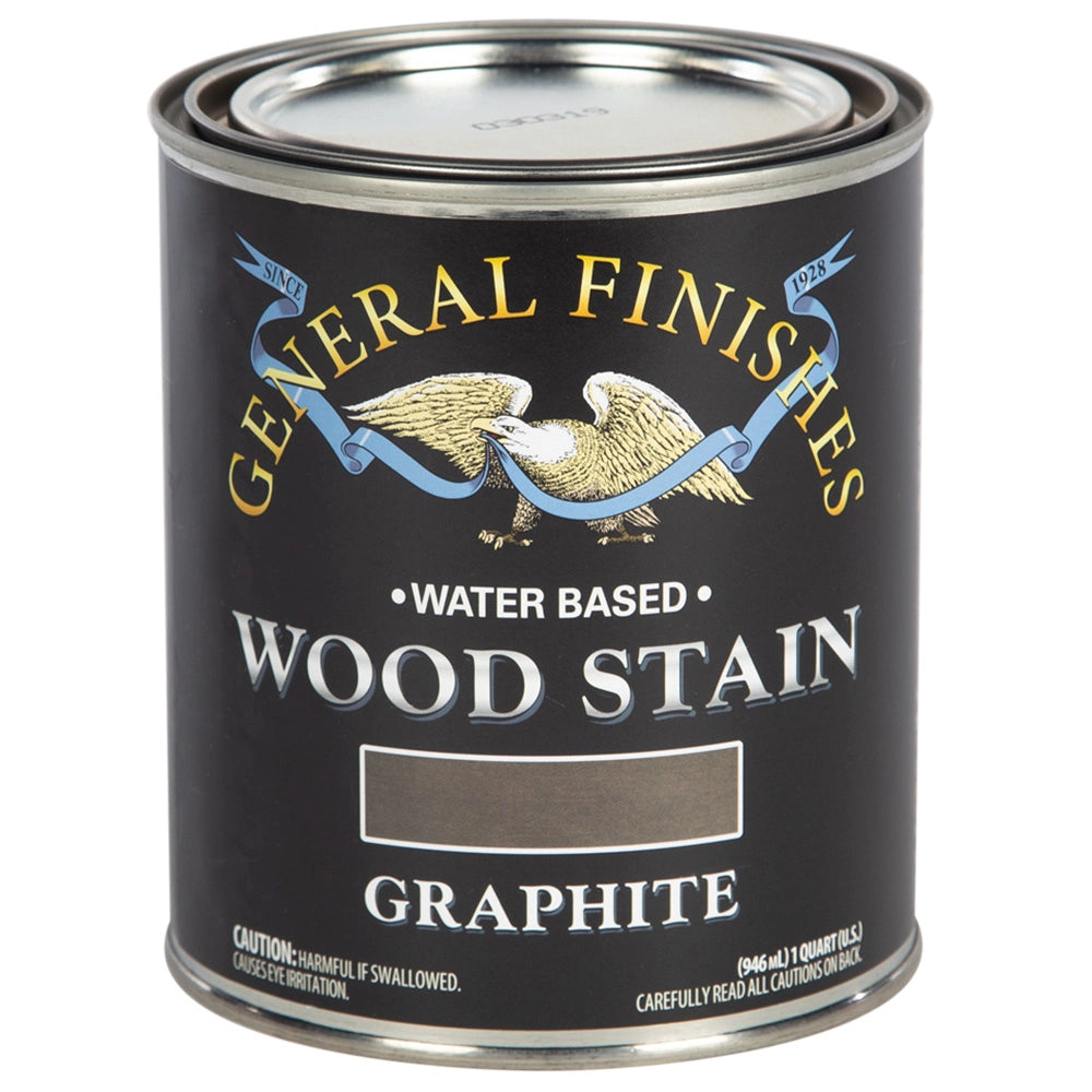 General Finishes Water-Based Wood Stain, Graphite, Quart