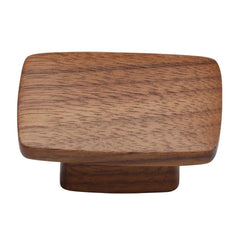 2''  Designer Wood Rectangular Cabinet Knob, Walnut