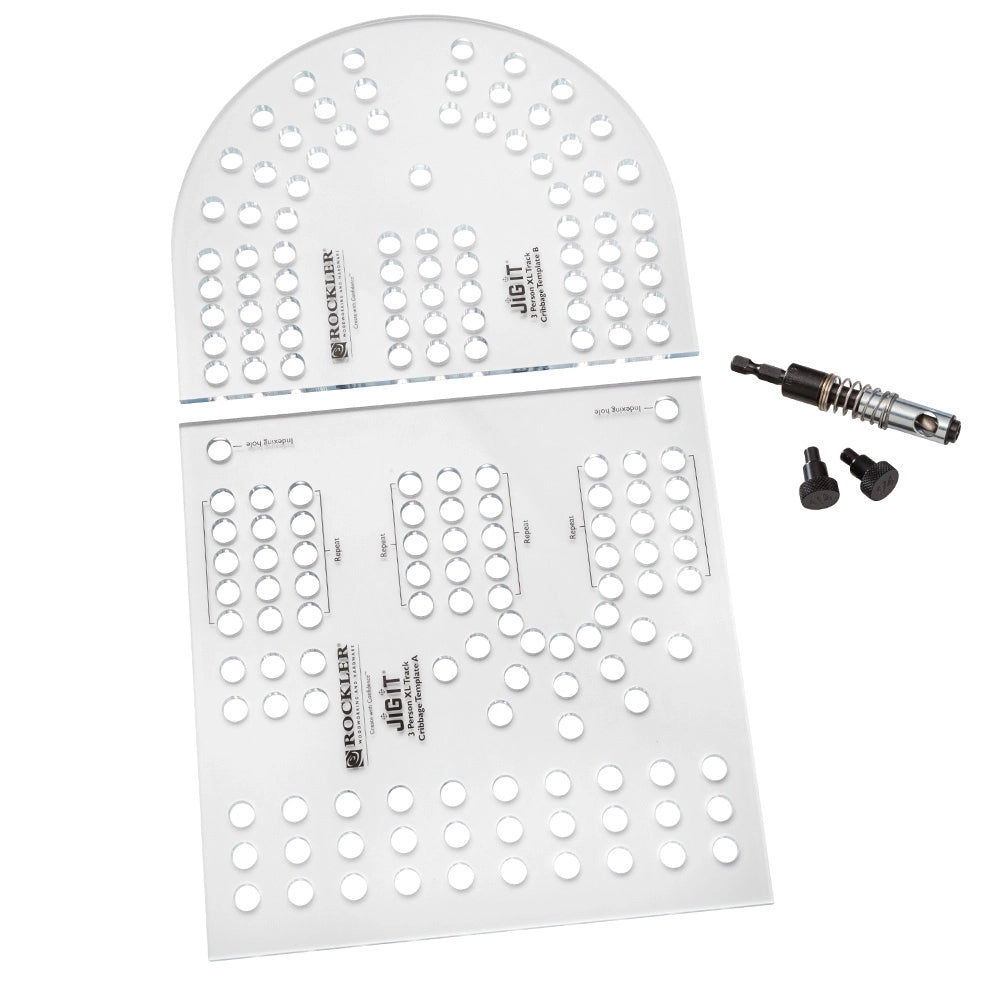 XL Cribbage Board Templates, 3-Player, Curved Track