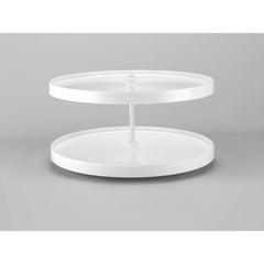 Full Circle LD Bottom Mount Polymer 2 Shelf Corner Lazy Susans - 32 in. White