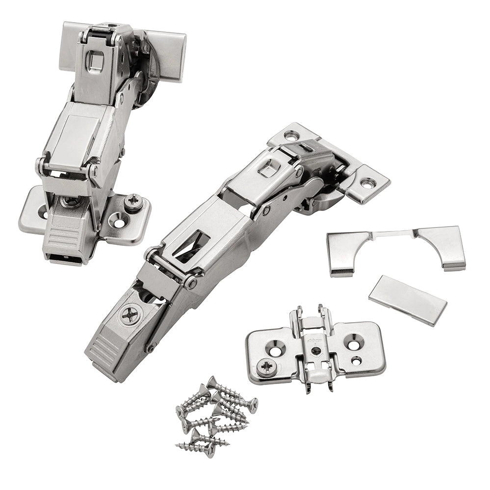 Blum Clip Top BLUMotion 125° Zero Protrusion Hinges for Thicker Doors, Nickel, Frameless, Full Overlay