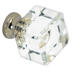 Clear Glass with Polished Nickel Base Knob