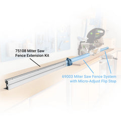 Extension Rail Kit for Rockler Miter Saw Fence System, 36''L