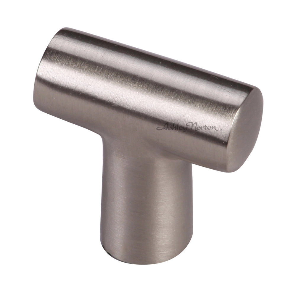1-3/8''  T Finger Pull for Cabinets, Satin Nickel