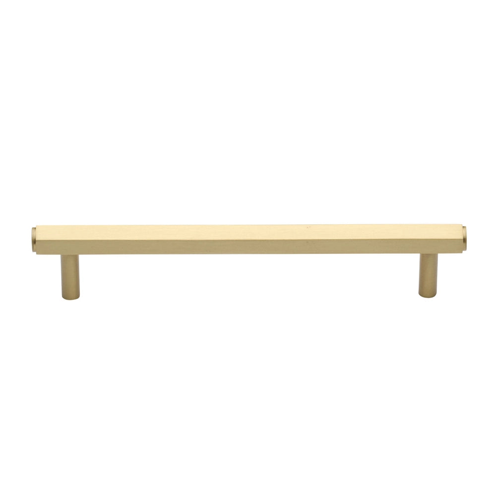 7-1/4''  Hex Modern Cabinet Pull, Satin Brass