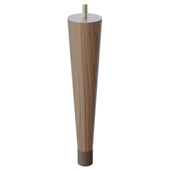 9'' Tapered Turned Leg, Walnut with Semi-Gloss Finish, 1''H Brushed Aluminum Foot