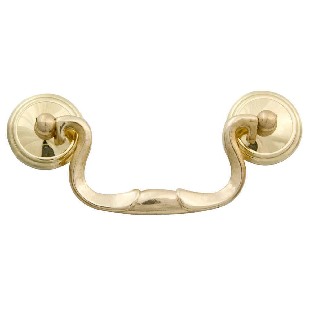 Solid Brass Bail Pull, 3-1/2'' L