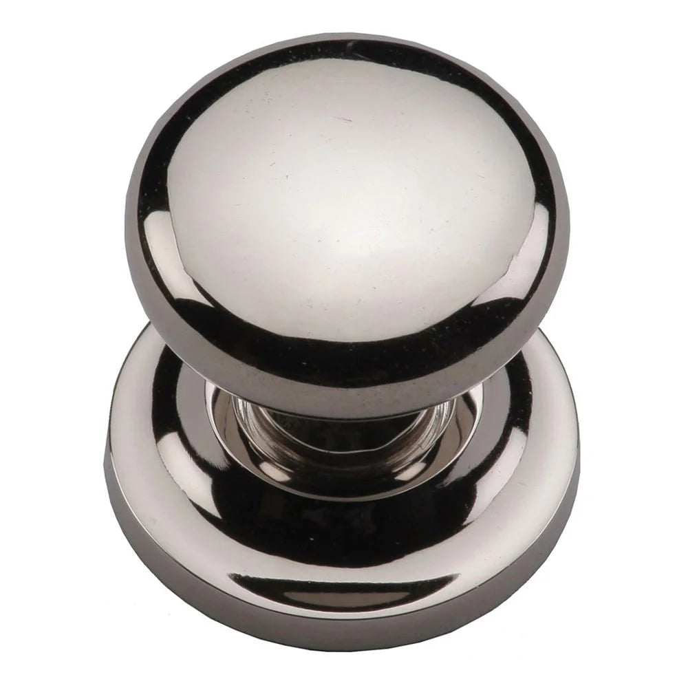1-1/2''  Round Cabinet Knob on Rose, Polished Nickel