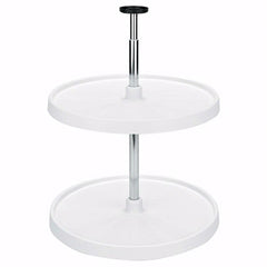 18" Full Circle Two Shelf Lazy Susan Set, White (3072-18-11-52)