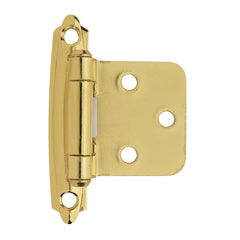 Variable Overlay Self-Closing Face-Mount Cabinet Hinges (3429), Polished Brass