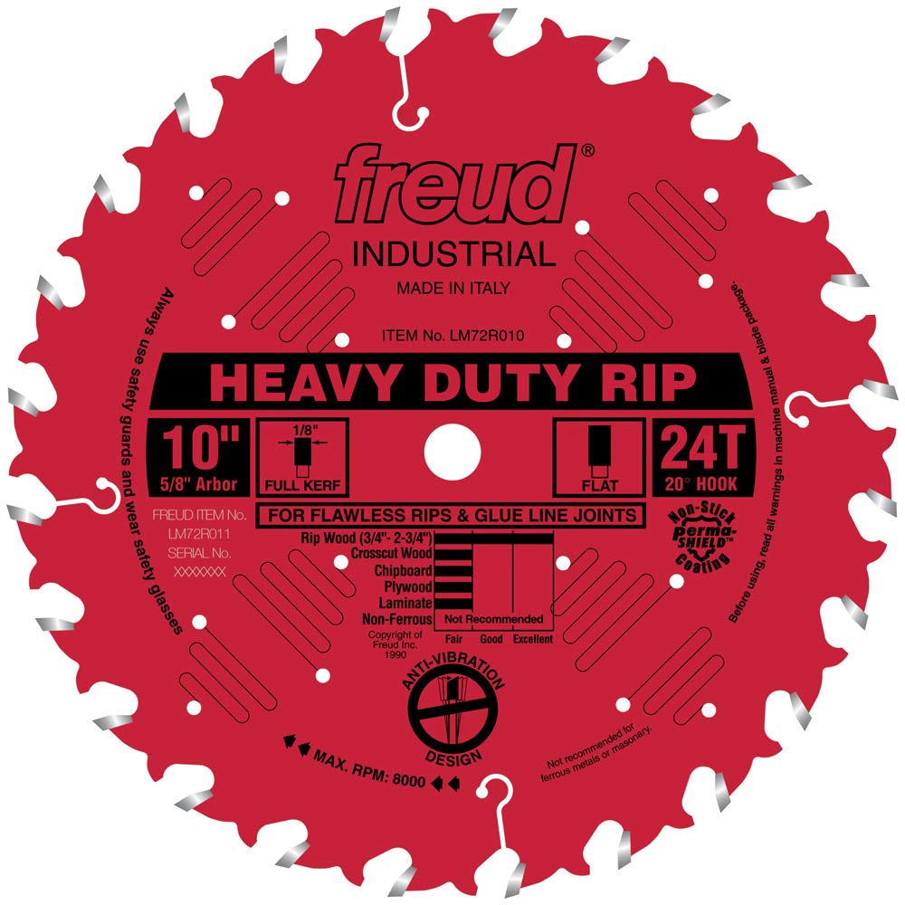 8" x 247T Freud Industrial Heavy Duty Rip Blade (LM72R008)