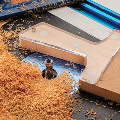 Rockler Template-Routing Compression Router Bit, Top and Bottom Bearings, 1/2''D x 1''H x 1/4'' Shank