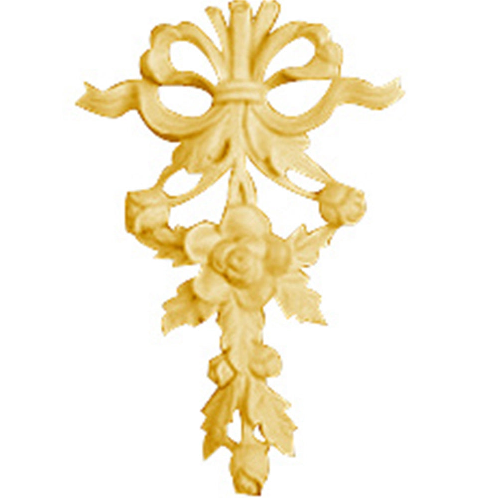 Small Handd Carved Red Oak Floral Drop (1822-RO)