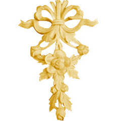 Small Handd Carved Red Oak Floral Drop (1822-RO)