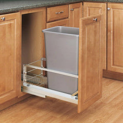 Single 35 Quart Pull-Out Waste Container, White (5349-15DM-1)