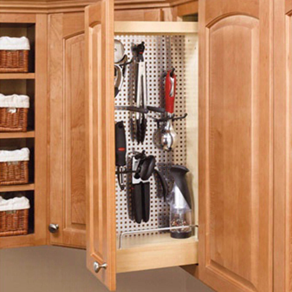 Rev-a-Shelf Pullout Organizer w/Stainless Steel Panel for Wall Cabinets 444 Series