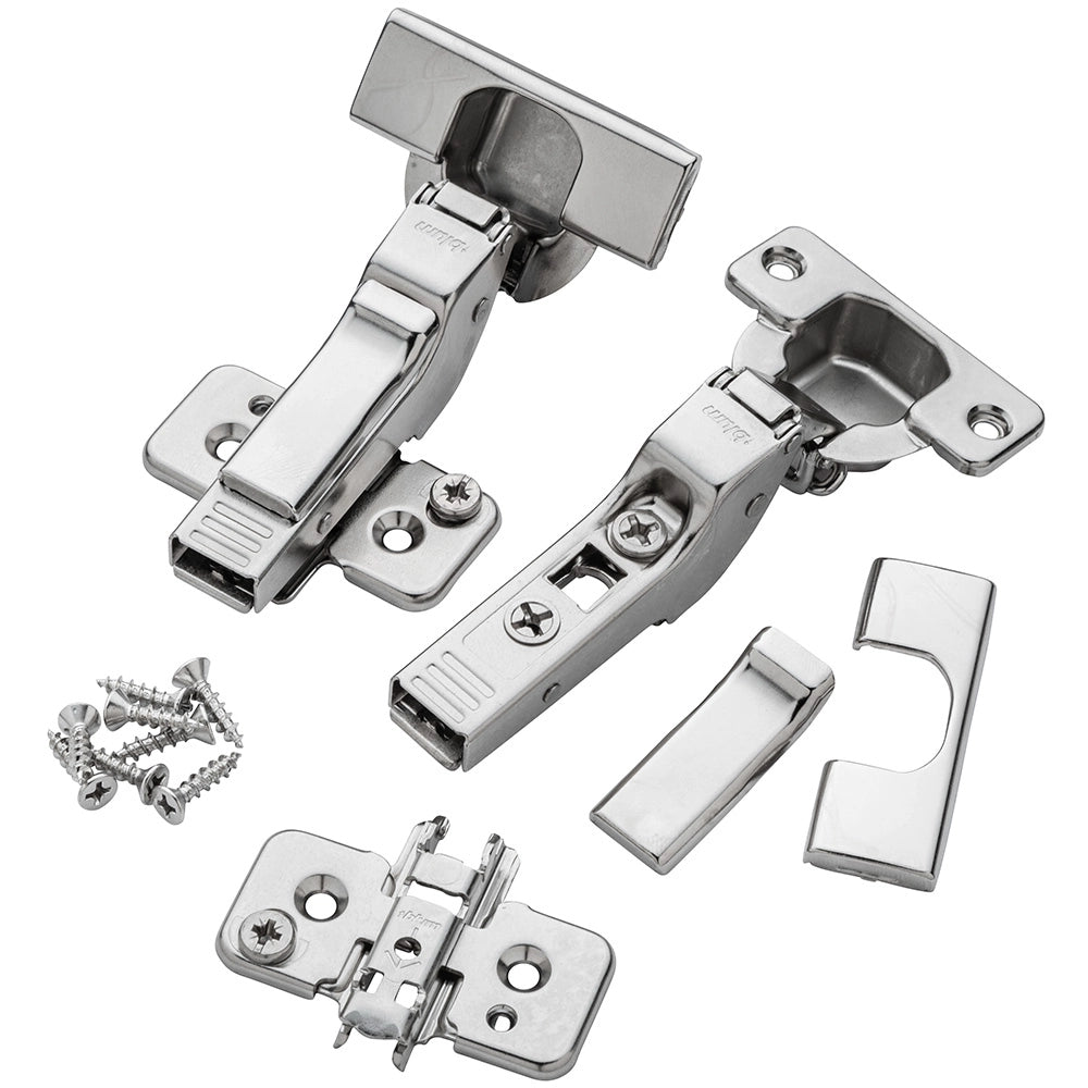 Half Overlay Blum® 120° Clip Top Snap Close Hinges, Pair