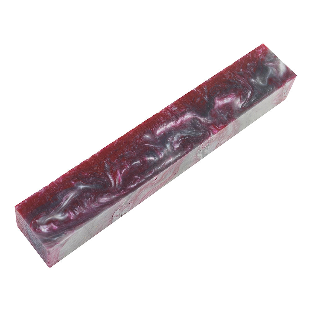 Crimson/Silver Inlace Acrylester Pen Blank