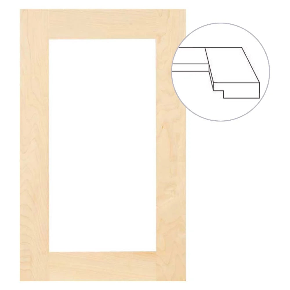 Shaker 4-Piece Glass Door Frame, Custom Sizes and Materials