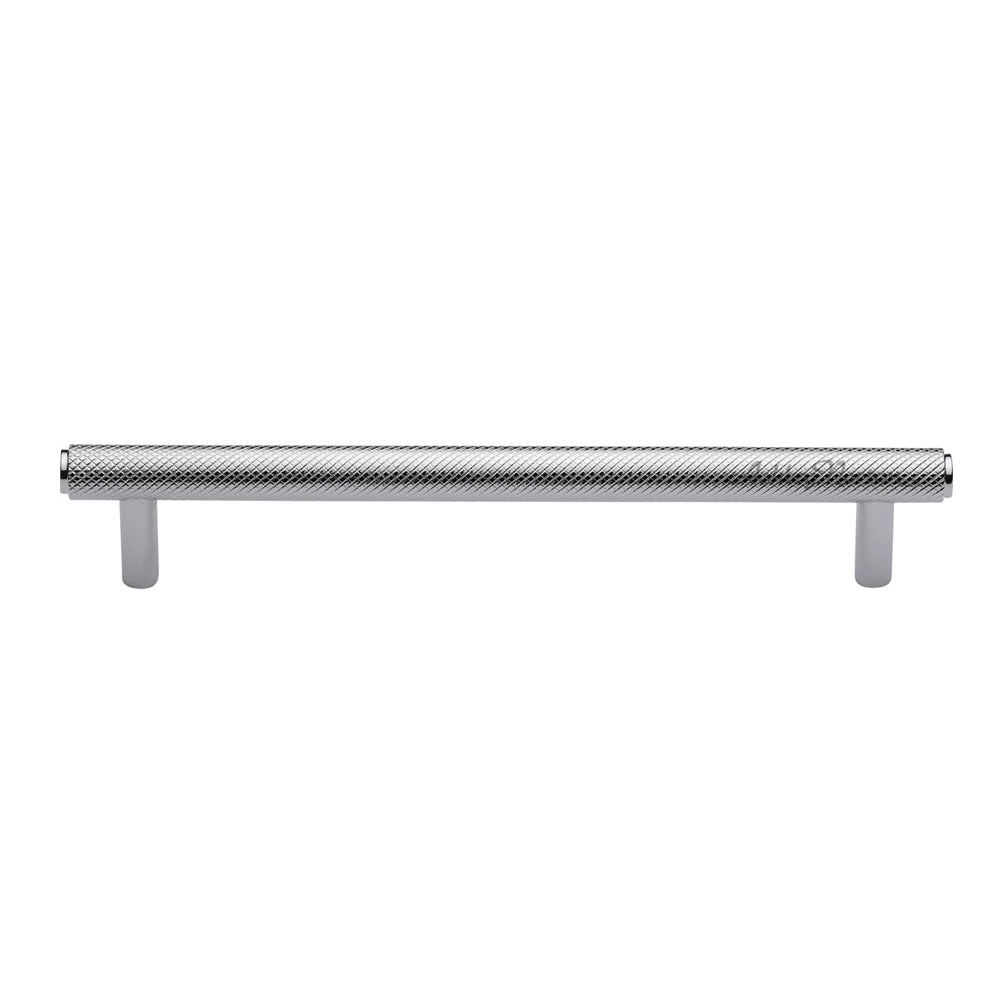 11-1/4''  Basel Knurled Cabinet Pull, Polished Chrome
