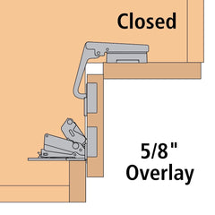 Full Kit Grass Tiomos Soft-Close Hinges (Pair) for Face Frame, Pie Cut Corner Hinge, 155°