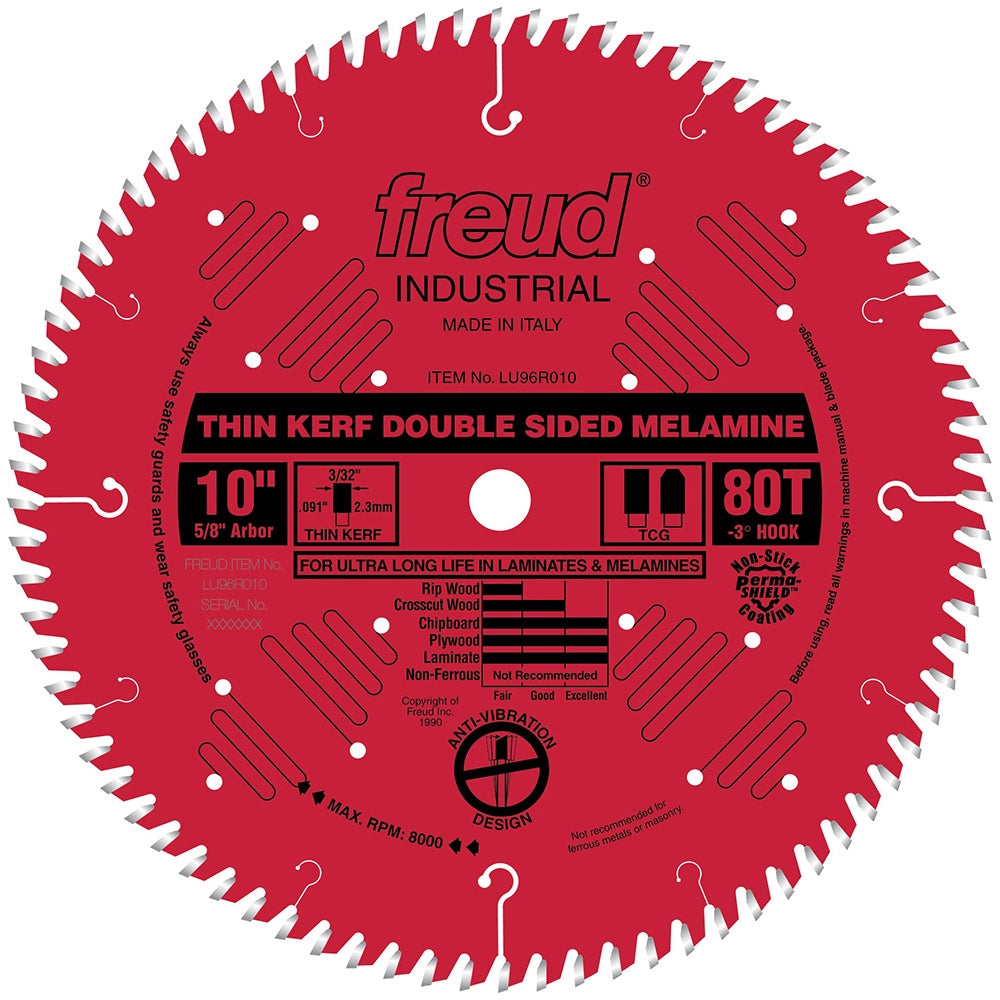 8" x 64T Freud Industrial Thin Kerf Double Sided Laminate/Melamine Blade (LU96R008)