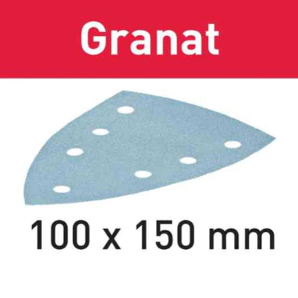 40-Grit 100x150mm Festool Granat Triangular Abrasive Sheets, 10-Pack (577538)