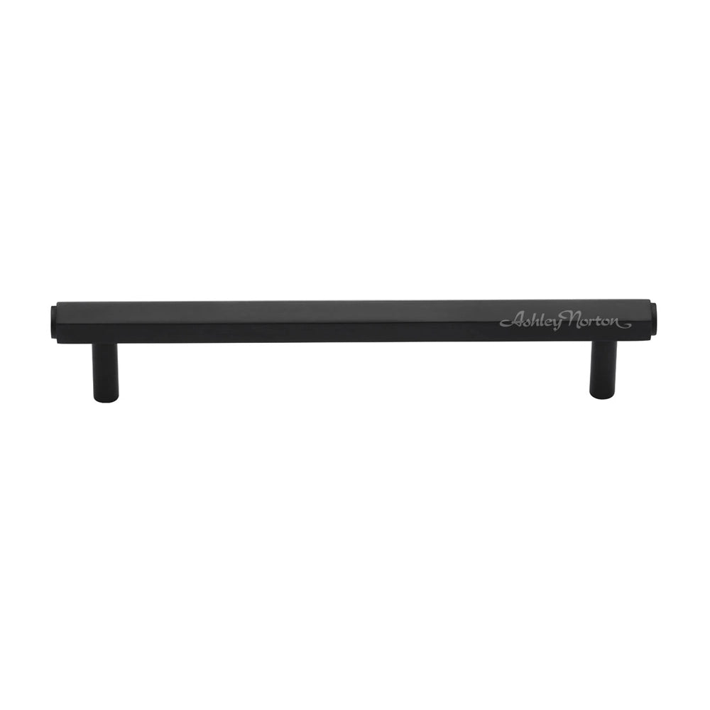 5-1/4''  Hex Modern Cabinet Pull, Flat Black