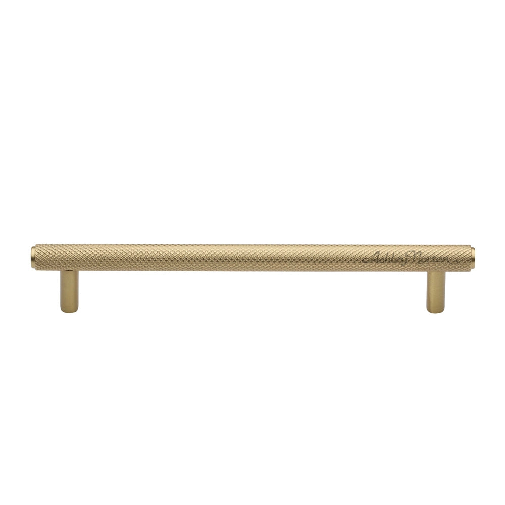 11-1/4''  Basel Knurled Cabinet Pull, Satin Brass