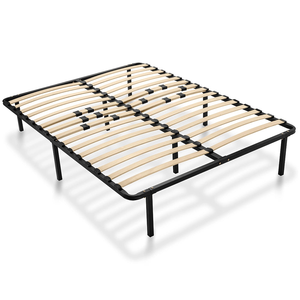 Twin-Size Platform Bed Frame with Wooden Slats