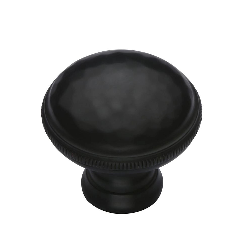 1-1/4''  Hammered Cabinet Knob, Flat Black