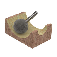 Kutzall Original - Sphere Burr, 1/4'' Shaft, Head Diameter 1'' X Head Length 1'', Coarse